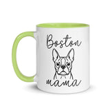 Boston Mama Mode Mug with Color Inside . Green 11 oz