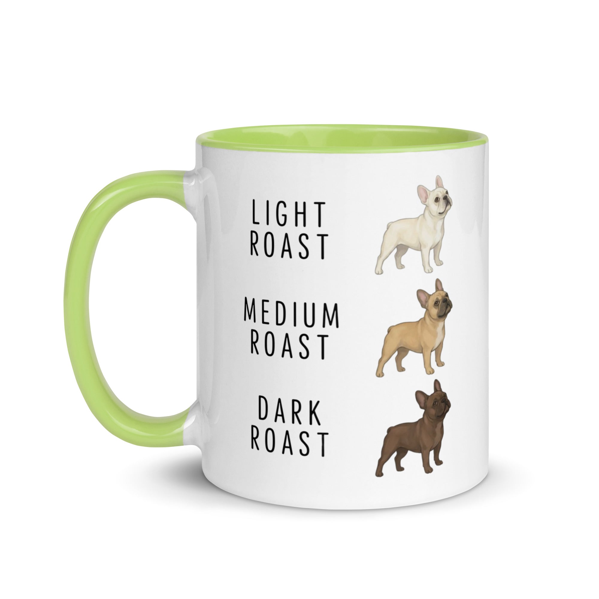 French Bulldog Coffee Roast Mug . Green 11 oz