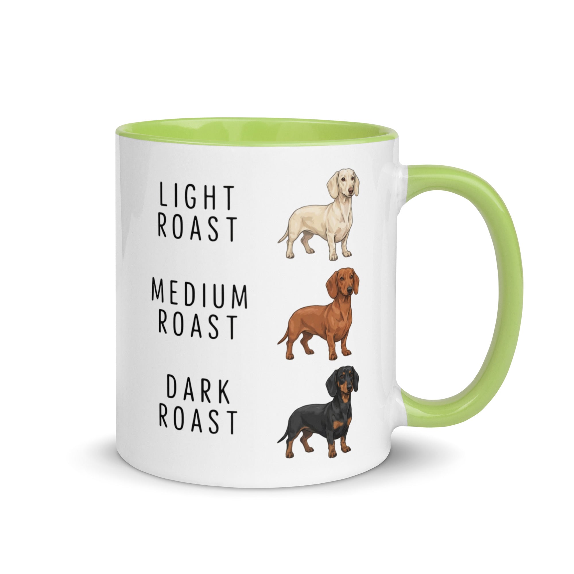 Dachshund Coffee Roast Mug . Green 11 oz