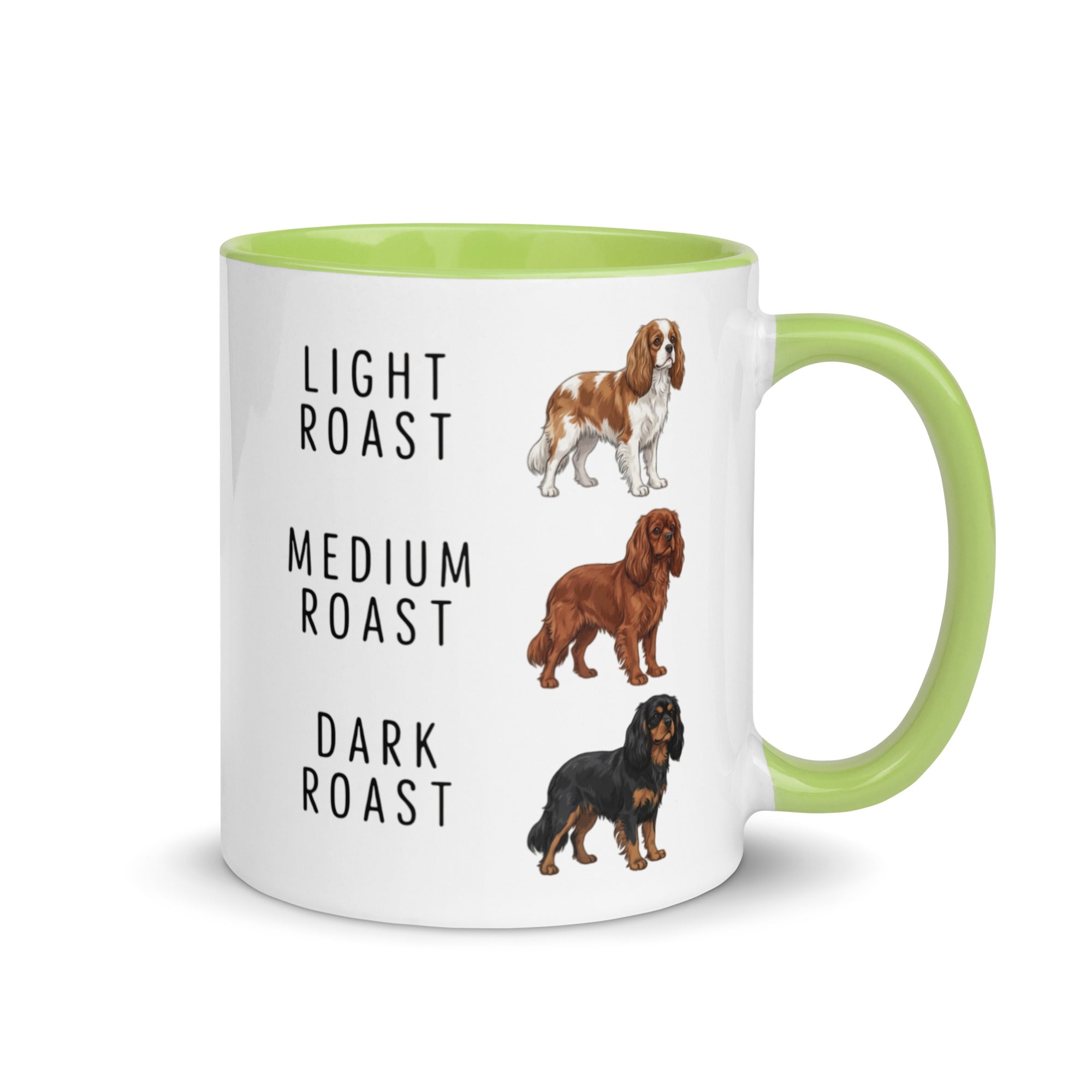 Cavalier King Charles Spaniel Coffee Roast Mug . Green 11 oz