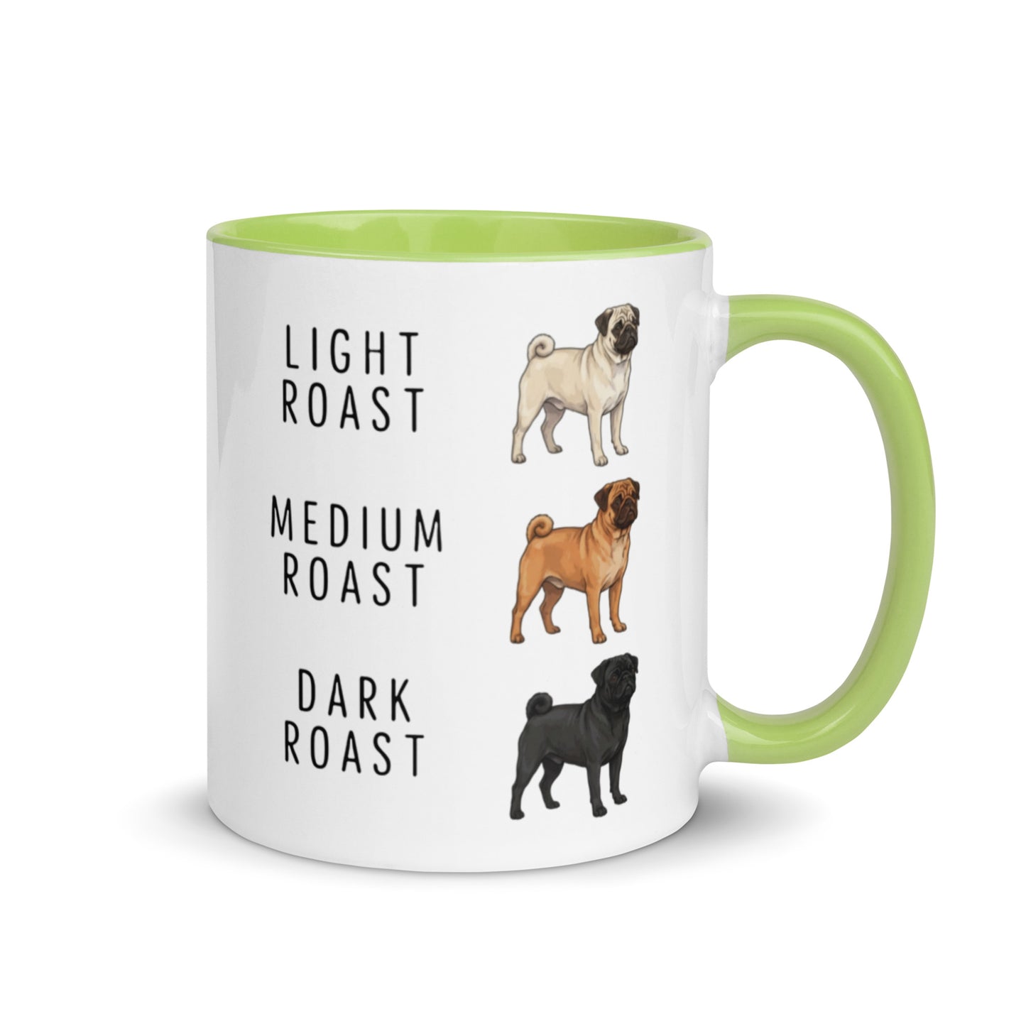 Pug Coffee Roast Mug . Green 11 oz
