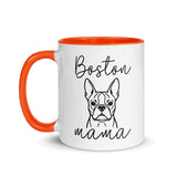 Boston Mama Mode Mug with Color Inside . Orange 11 oz