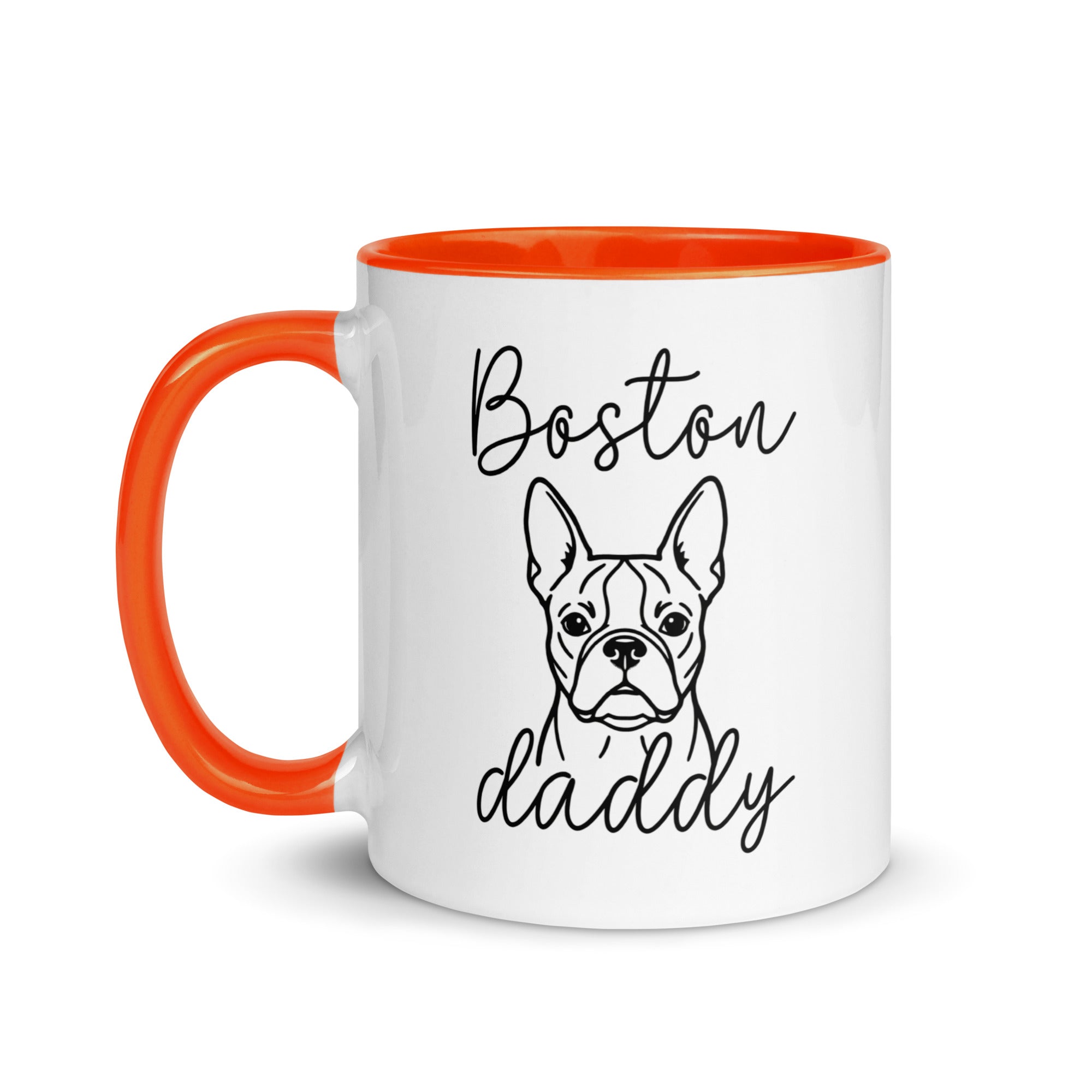 Boston Daddy Mode Mug with Color Inside . Orange 11 oz