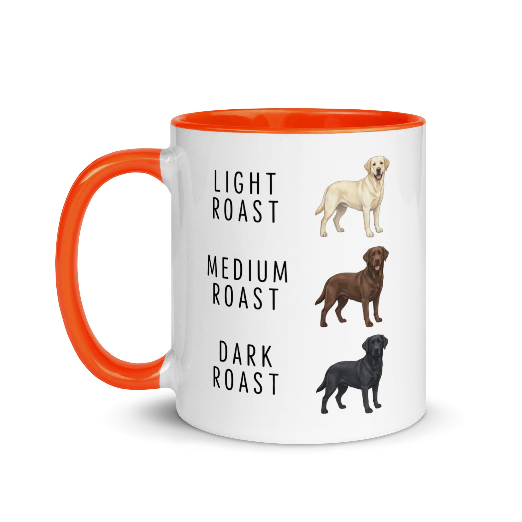 Labrador Retrievers Coffee Roast Mug . Orange 11 oz