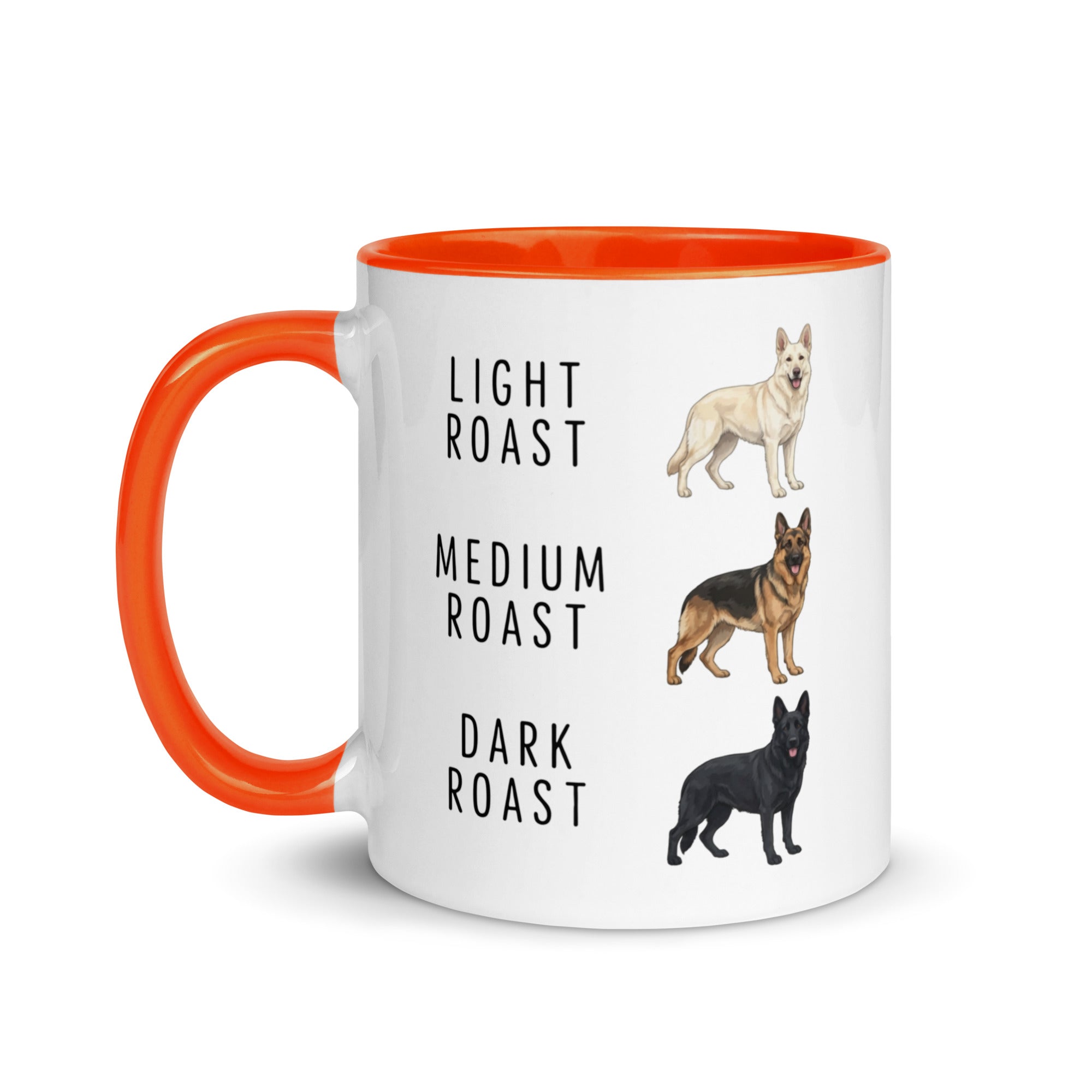 German Shepherd Coffee Roast Mug . Orange 11 oz