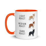 Border Collie Coffee Roast Mug . Orange 11 oz