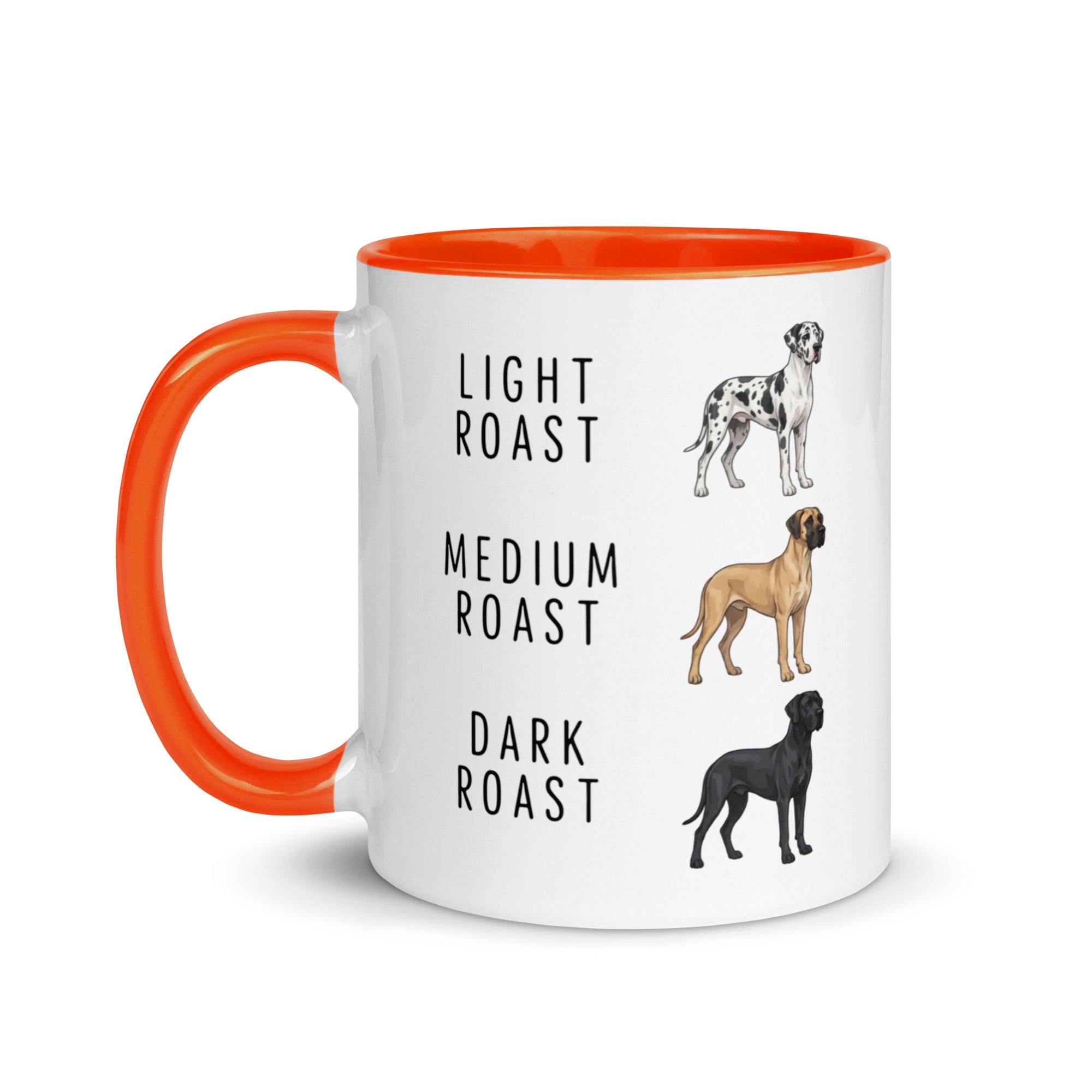 Great Dane Coffee Roast Mug . Orange 11 oz