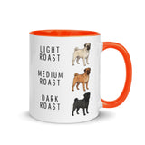 Pug Coffee Roast Mug . Orange 11 oz