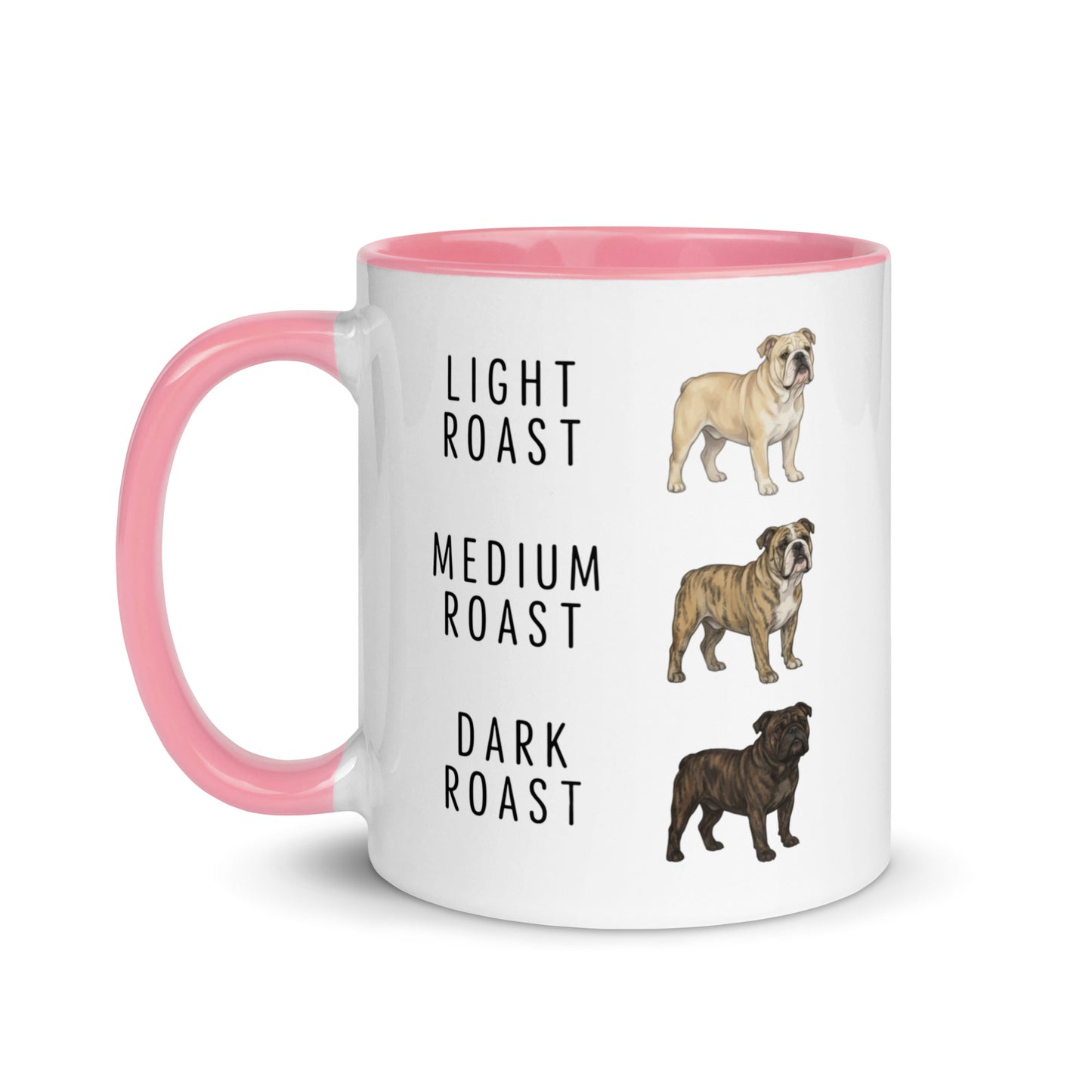 English Bulldog Coffee Roast Mug . Pink 11 oz
