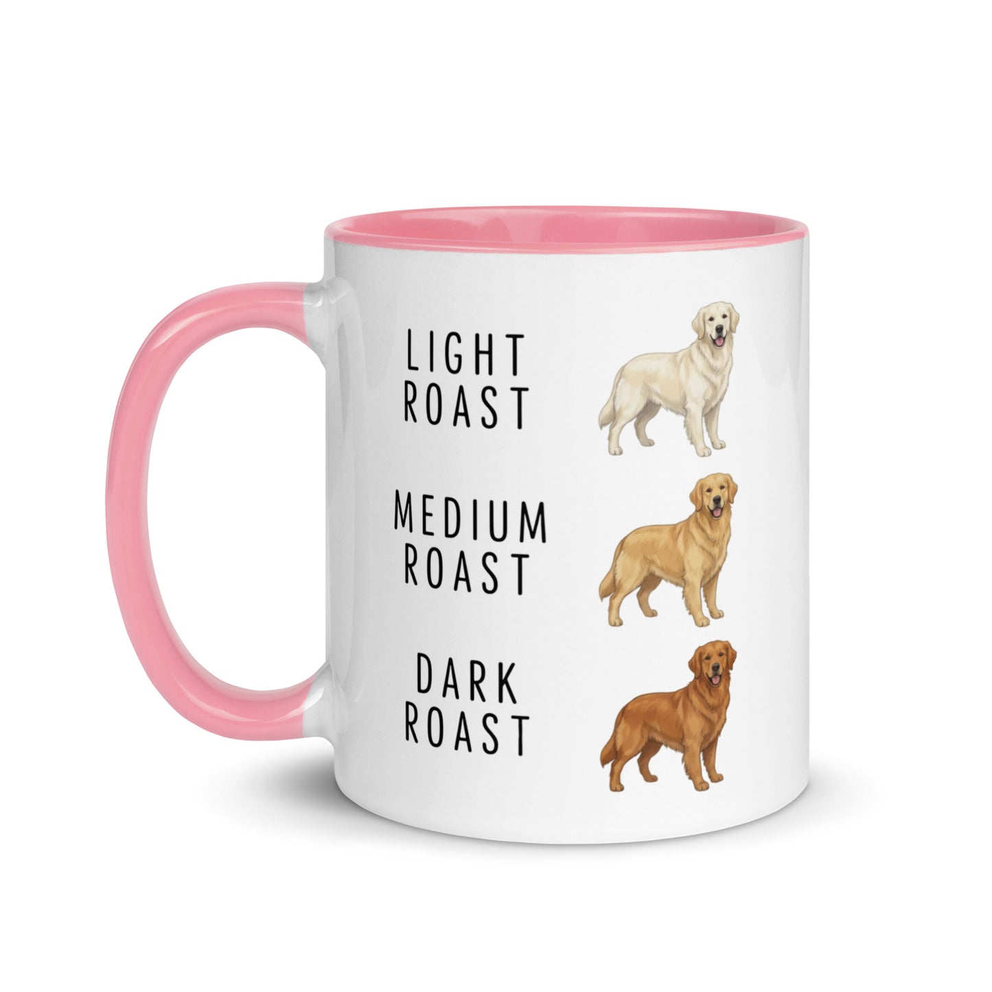 Golden Retriever Coffee Roast Mug . Pink 11 oz