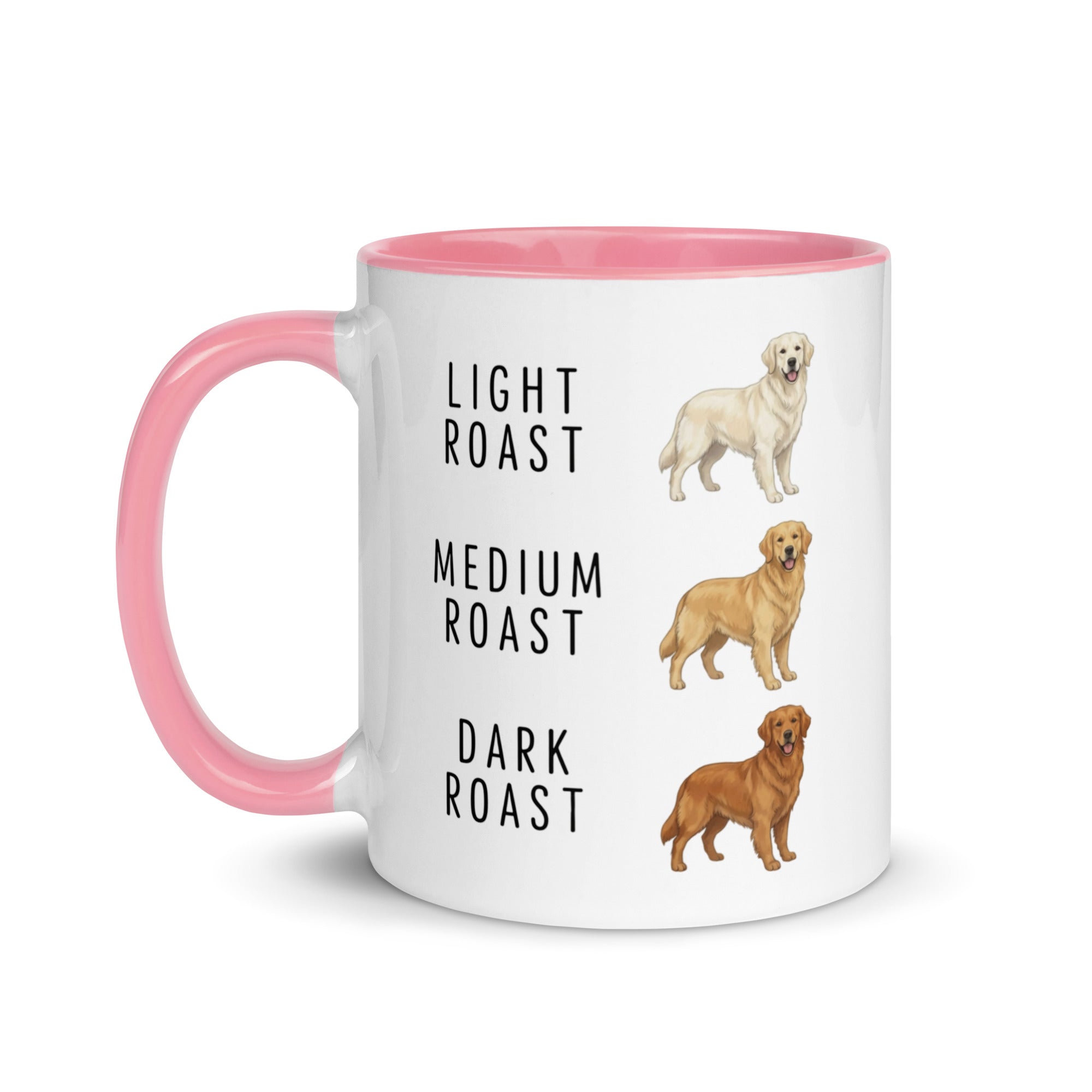 Golden Retriever Coffee Roast Mug . Pink 11 oz