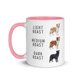 Border Collie Coffee Roast Mug . Pink 11 oz