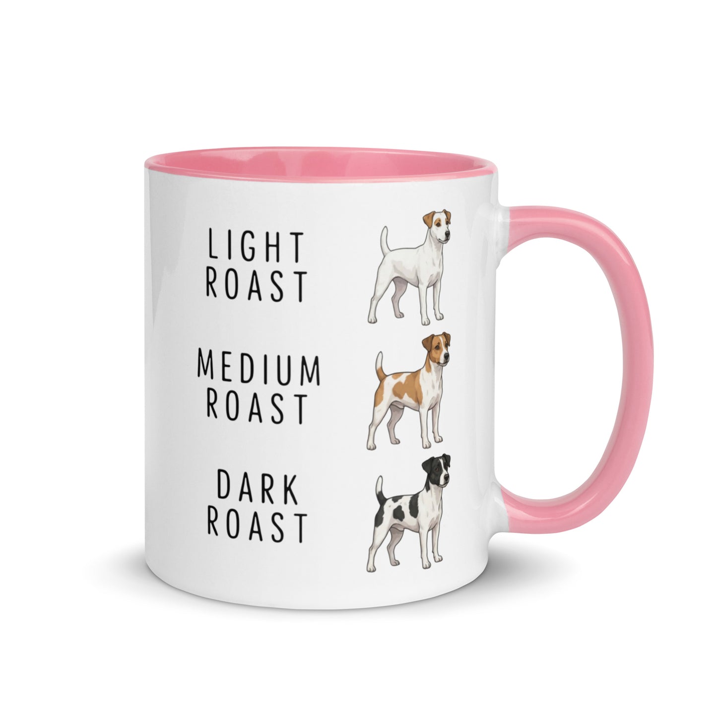 Jack Russell Terrier Coffee Roast Mug . Pink 11 oz
