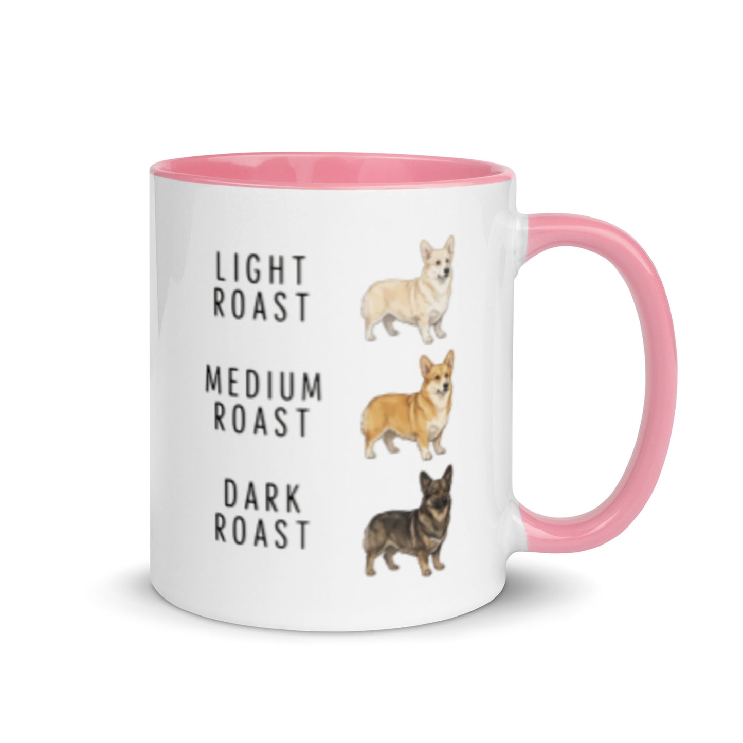 Corgi Coffee Roast Mug . Pink 11 oz