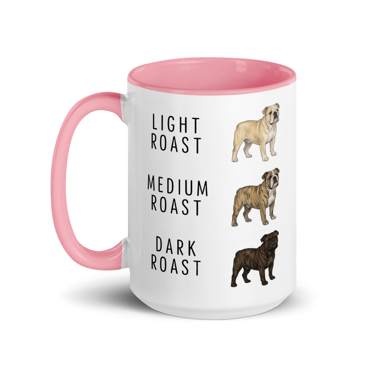 English Bulldog Coffee Roast Mug . Pink 15 oz