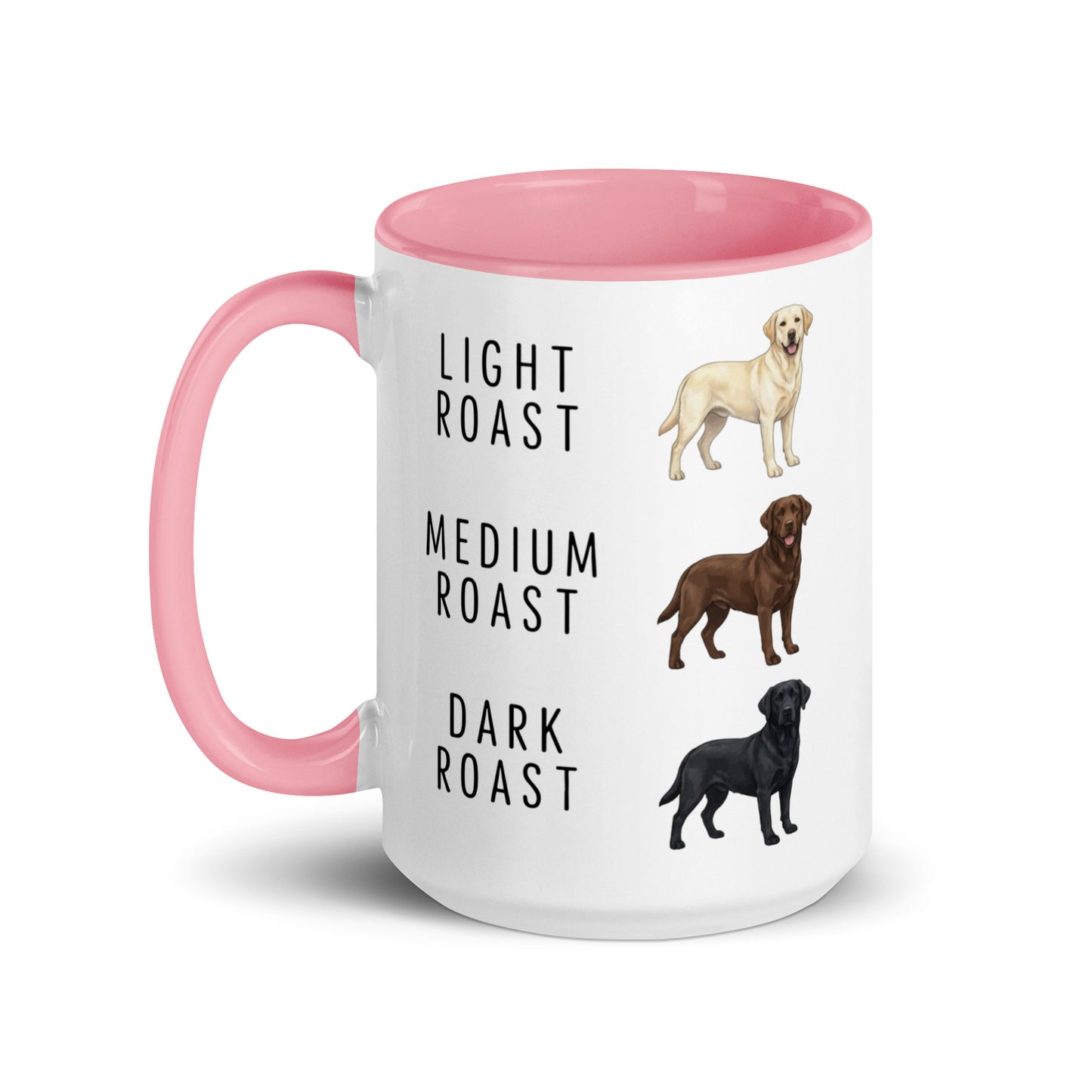 Labrador Retrievers Coffee Roast Mug . Pink 15 oz