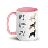 German Shepherd Coffee Roast Mug . Pink 15 oz