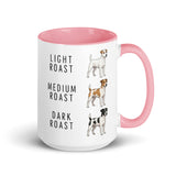 Jack Russell Terrier Coffee Roast Mug . Pink 15 oz