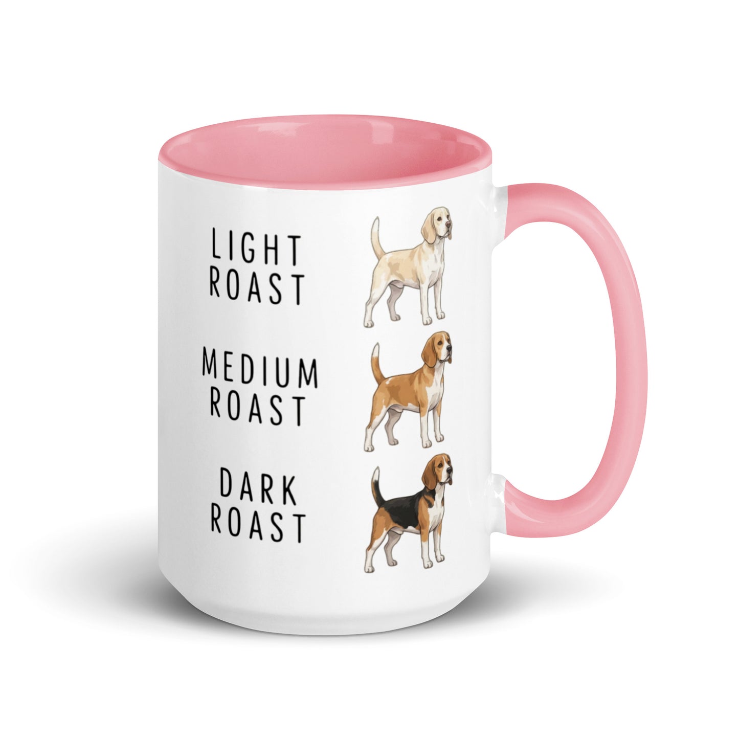 Beagle Coffee Roast Mug . Pink 15 oz