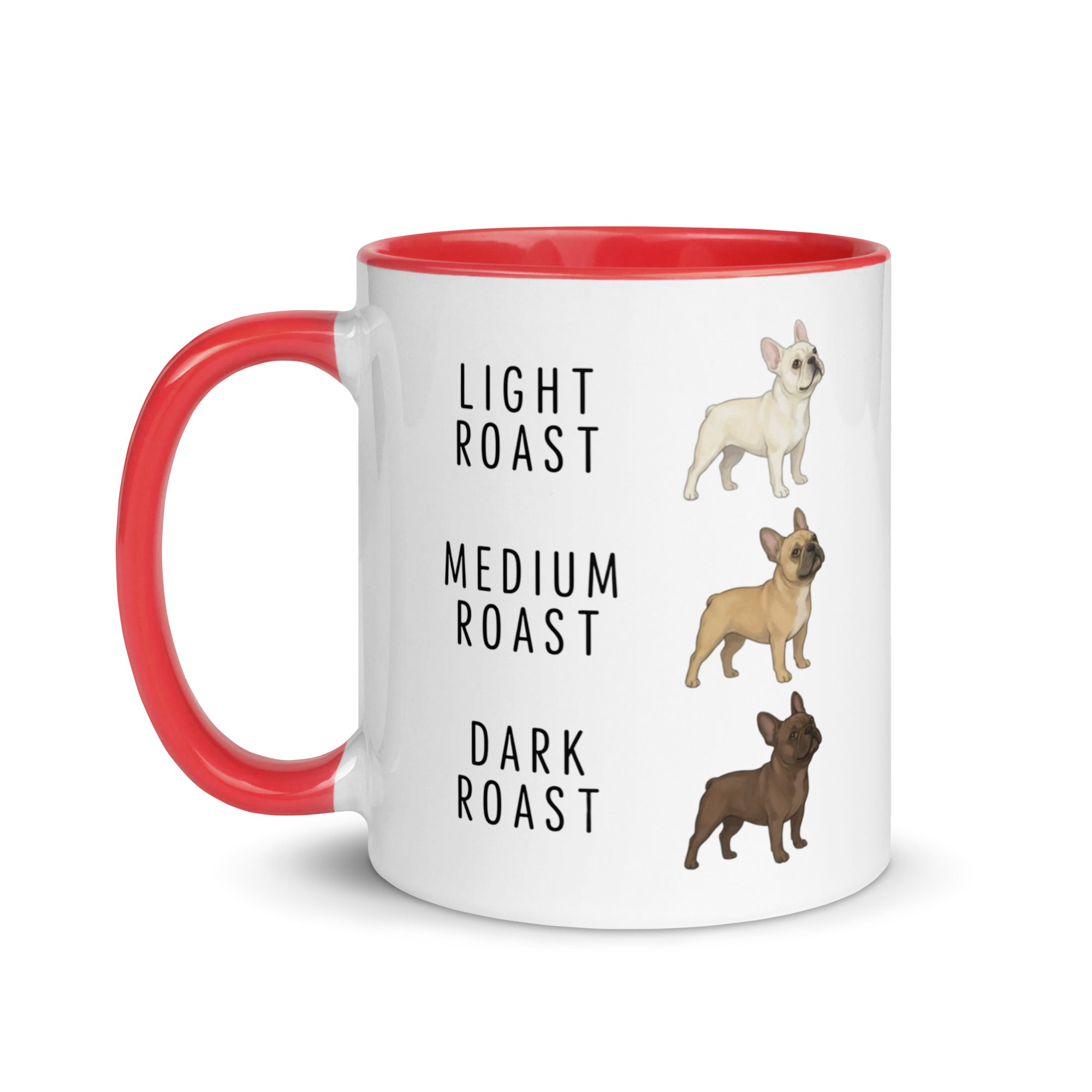 French Bulldog Coffee Roast Mug . Red 11 oz