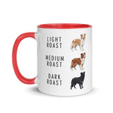 Border Collie Coffee Roast Mug . Red 11 oz