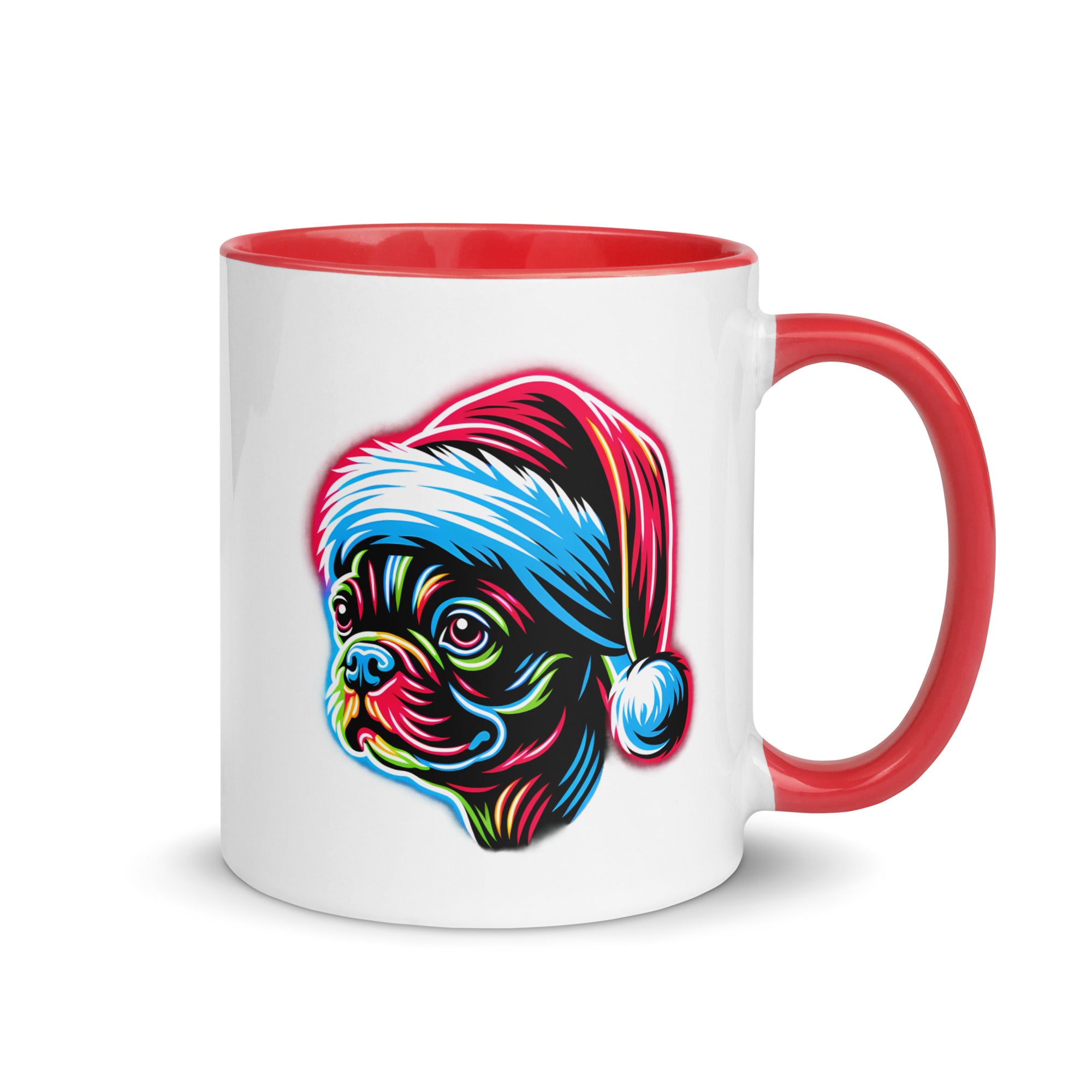 Bright Boston Holiday - Santa Pup Style Mug with Color Inside