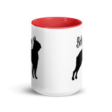 Custom Name with Boston Terrier Silhouette Mug with Color Inside