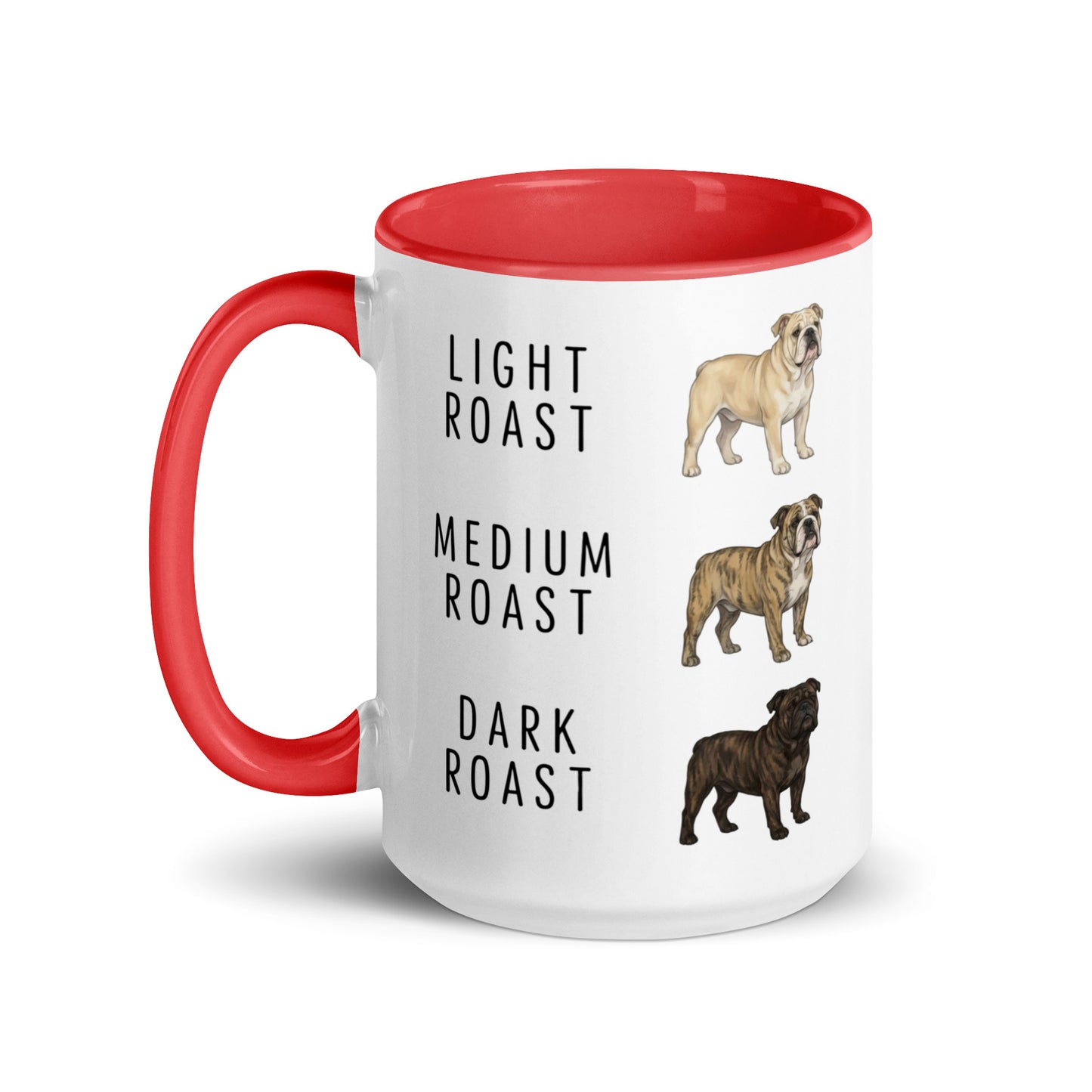 English Bulldog Coffee Roast Mug . Red 15 oz
