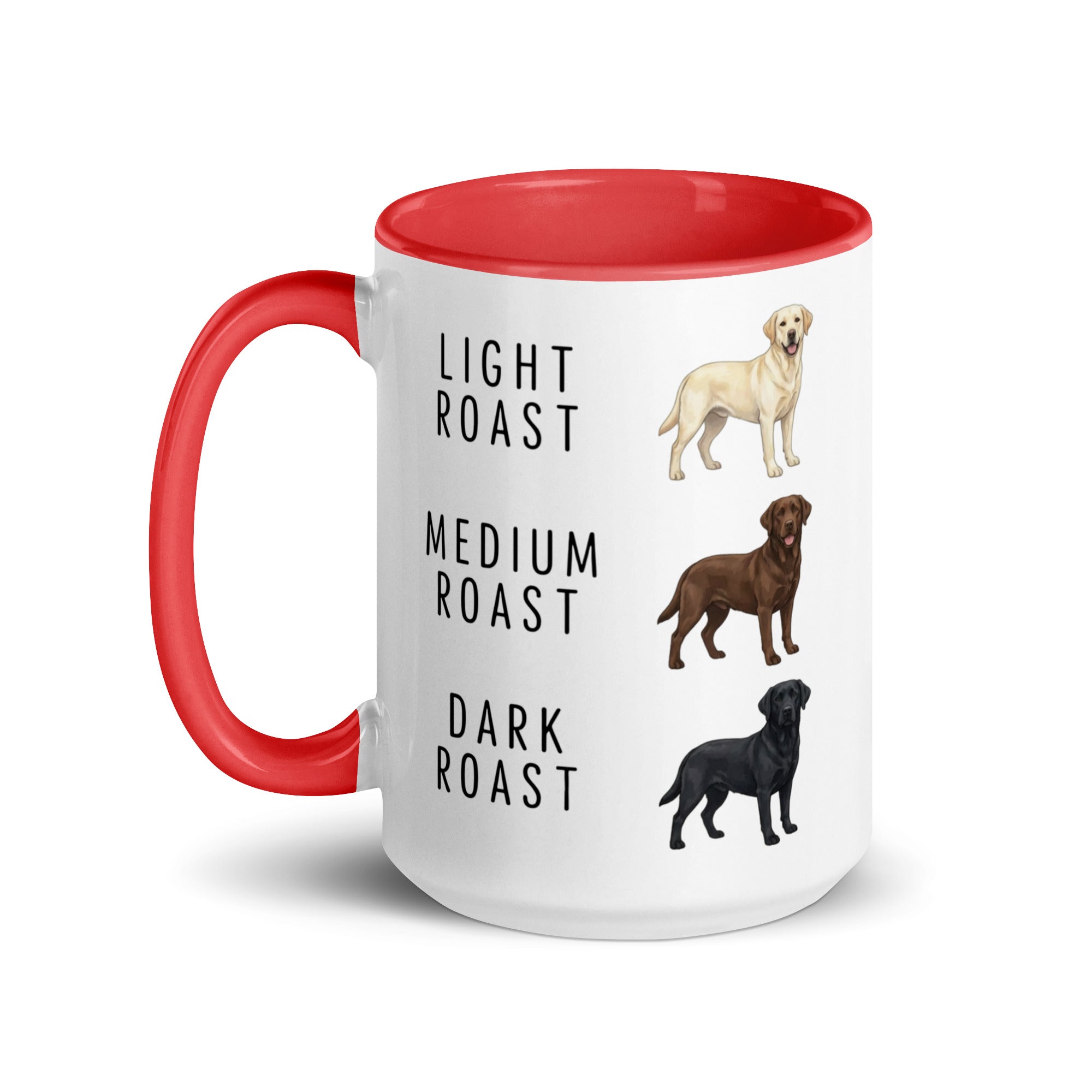 Labrador Retrievers Coffee Roast Mug . Red 15 oz