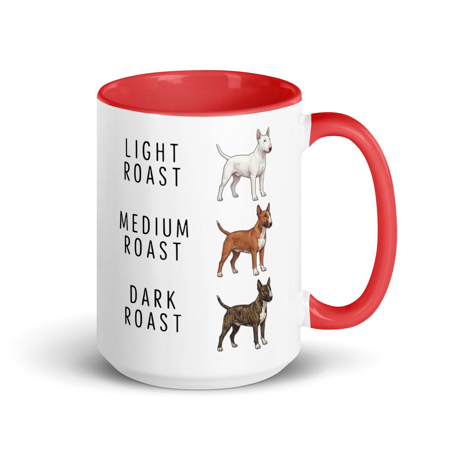 Bull Terrier Coffee Roast Mug . Red 15 oz