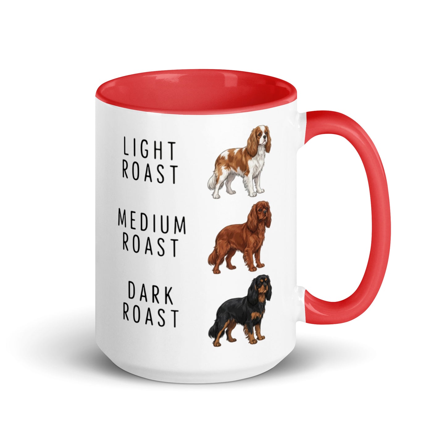 Cavalier King Charles Spaniel Coffee Roast Mug . Red 15 oz