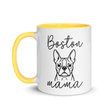 Boston Mama Mode Mug with Color Inside . Yellow 11 oz