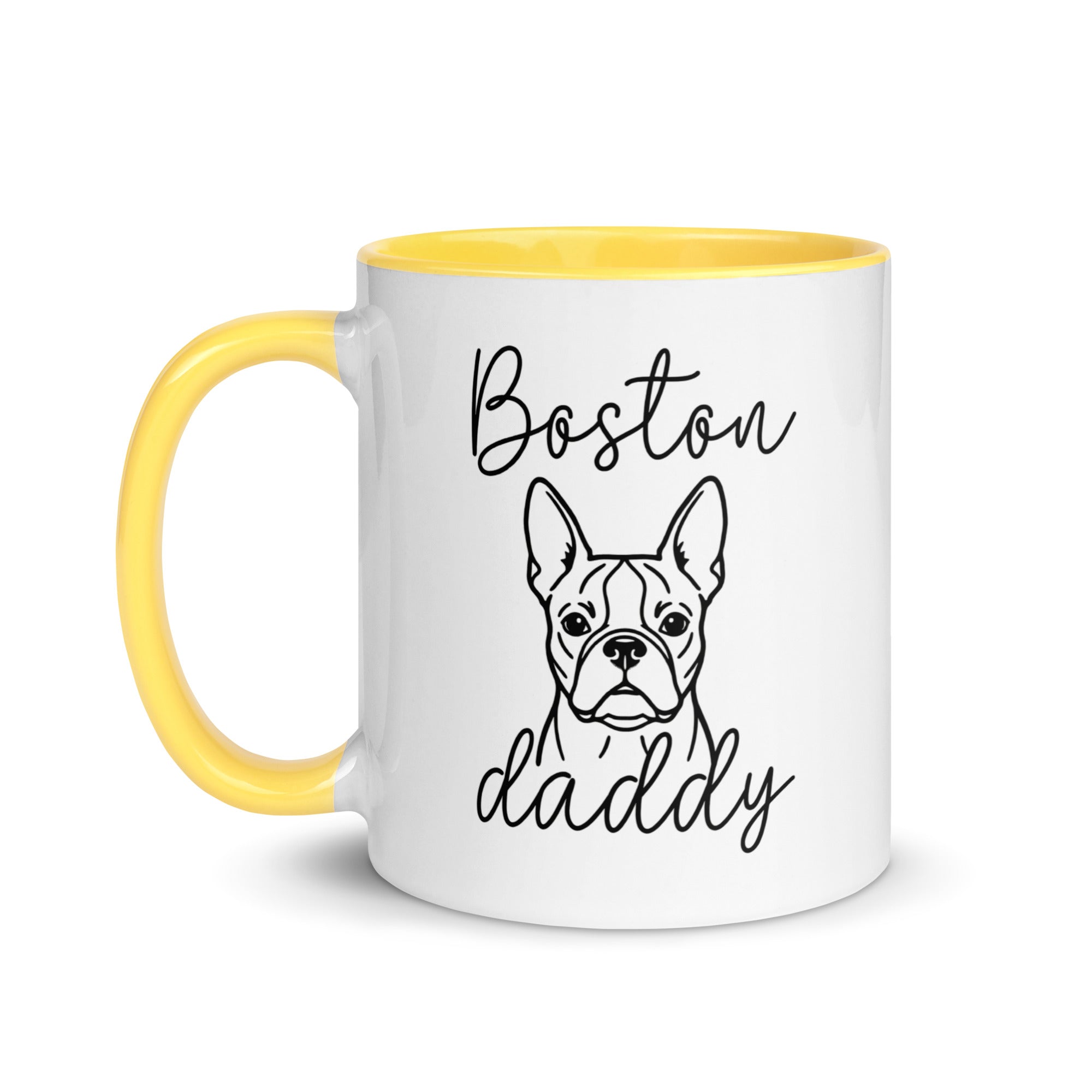 Boston Daddy Mode Mug with Color Inside . Yellow 11 oz