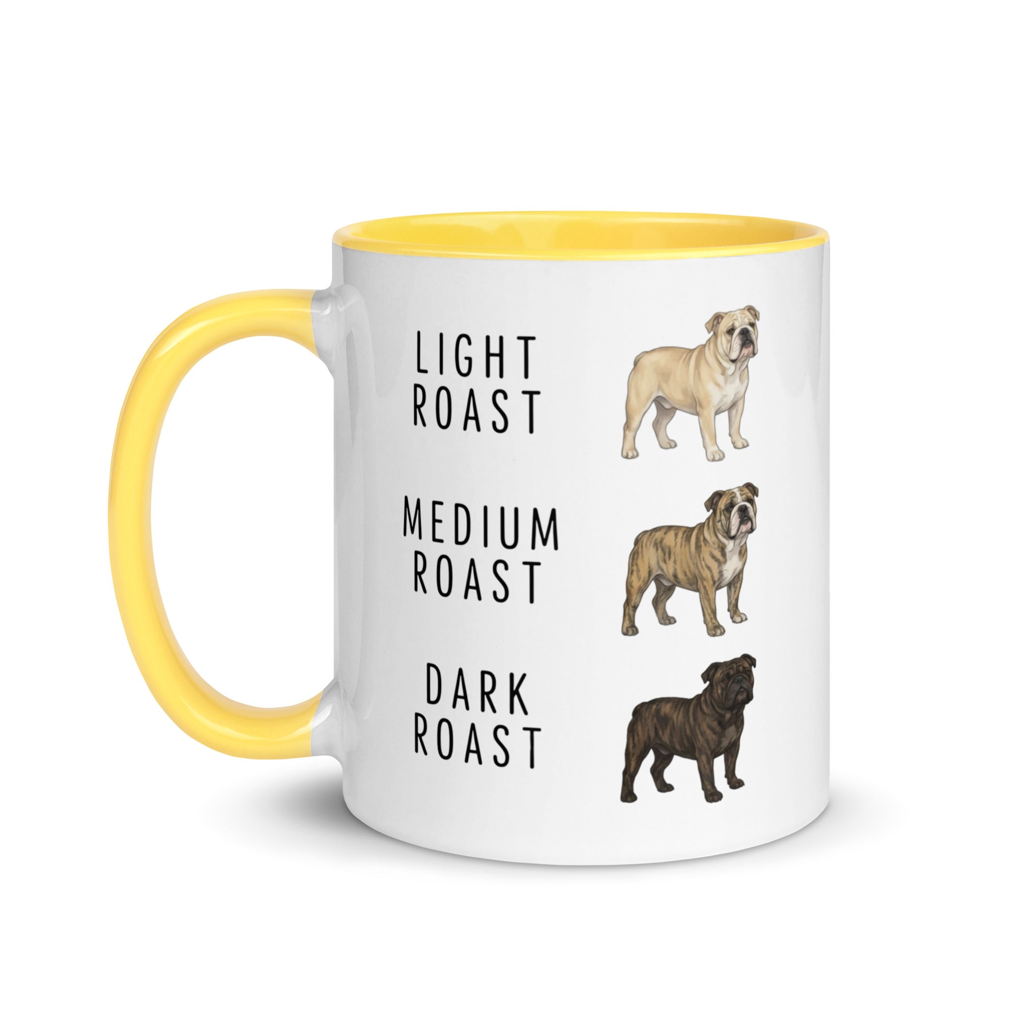 English Bulldog Coffee Roast Mug . Yellow 11 oz