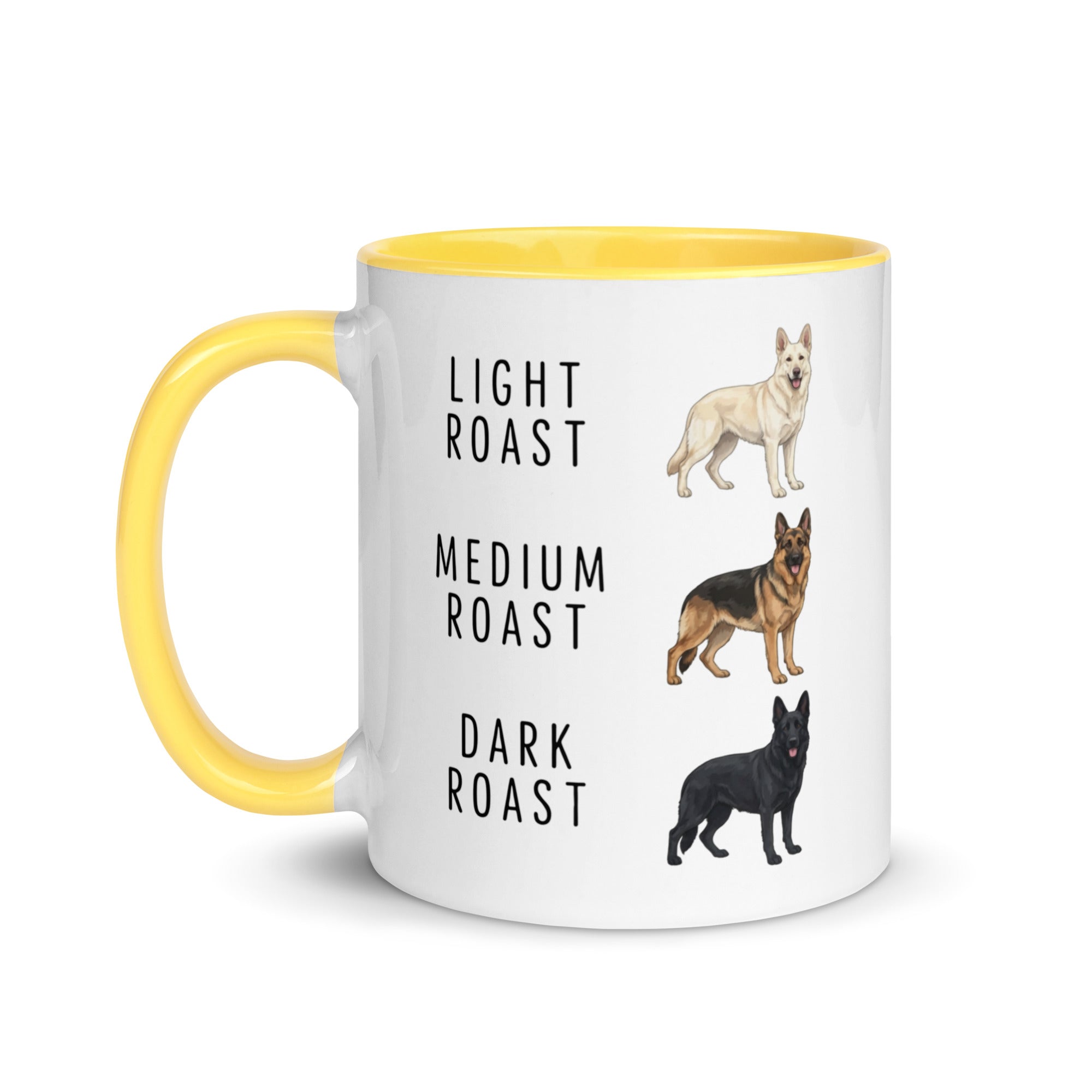 German Shepherd Coffee Roast Mug . Yellow 11 oz