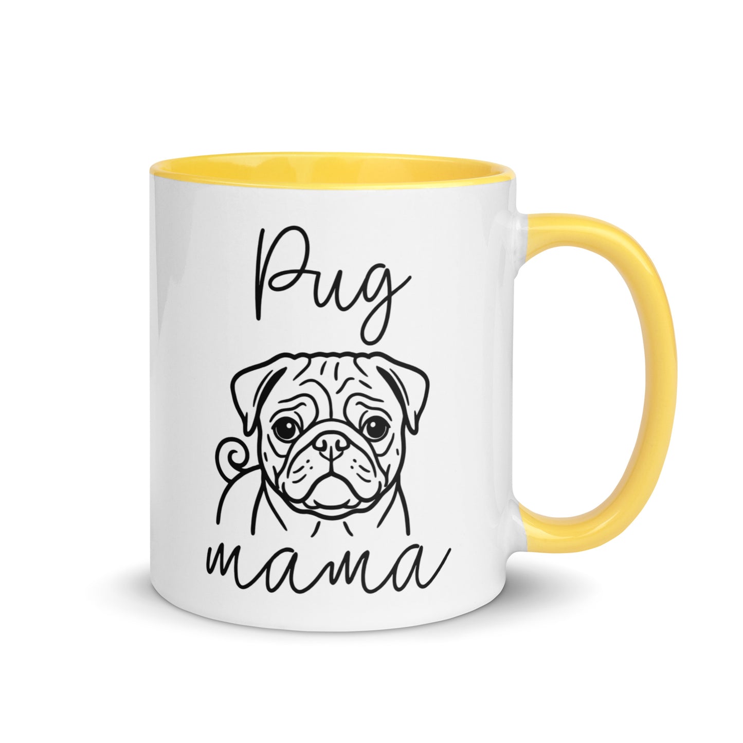 Pug Mama Mode Mug . Yellow 11 oz