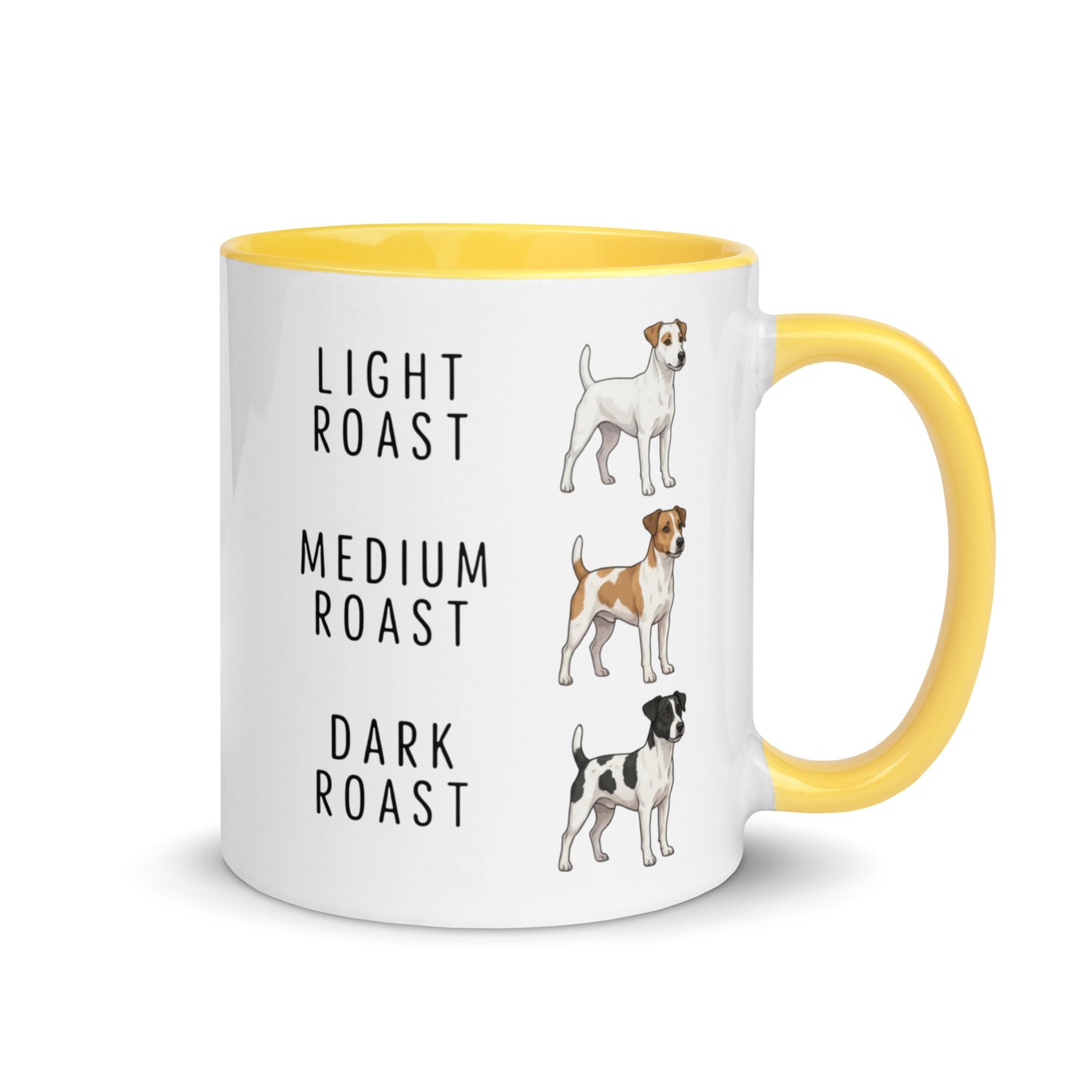 Jack Russell Terrier Coffee Roast Mug . Yellow 11 oz