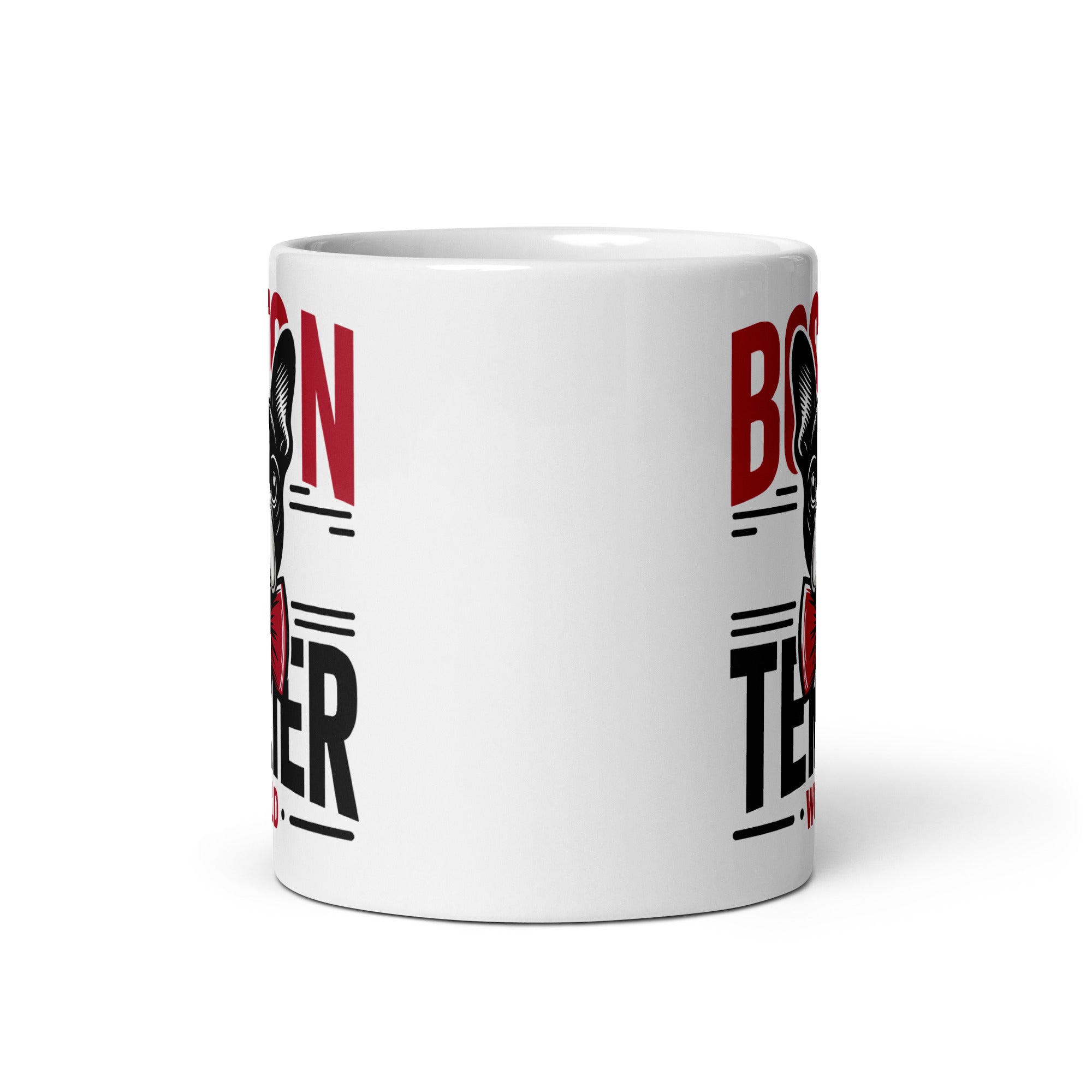 Boston Terrier World White Glossy Mug