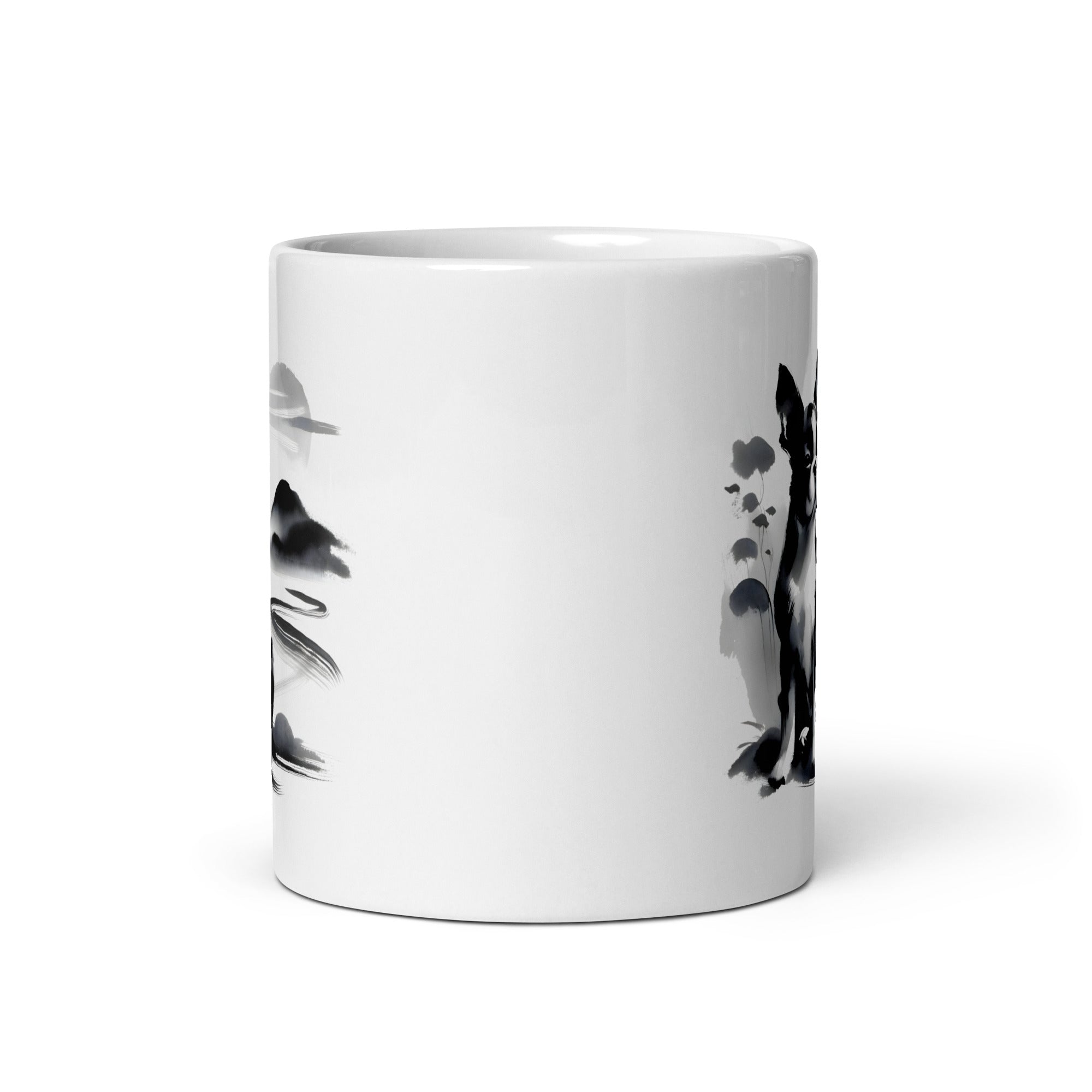 Japanese-Inspired Ink Wash Painting Mug