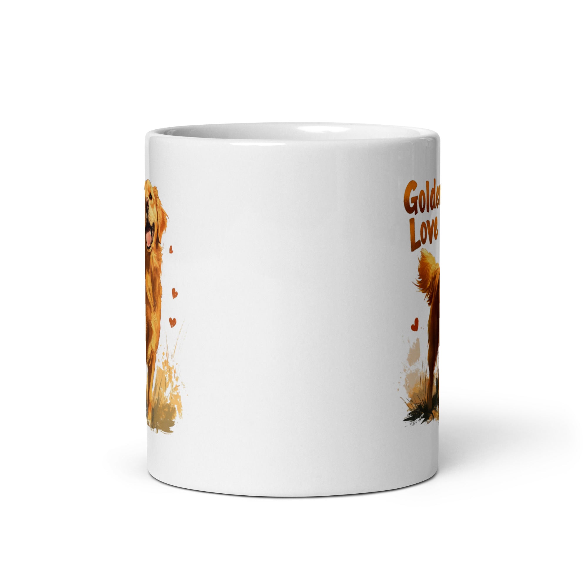 Golden Retriever Love White Glossy Mug