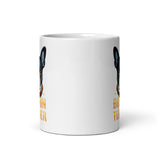 Boston Terrier Dog Sugar Skull White Glossy Mug .