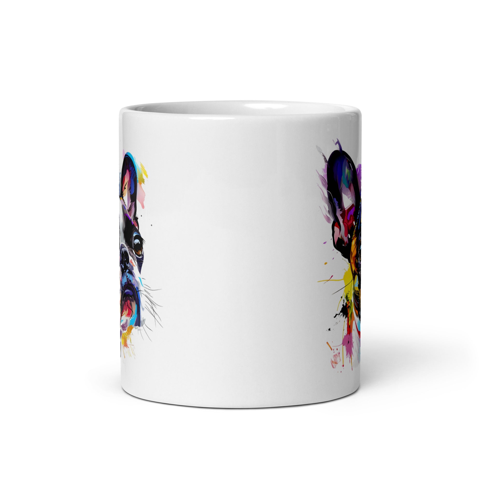 Color Splash Boston Terrier Art Mug .