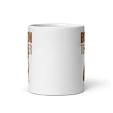 Brown Boston Terrier Dog White Glossy Mug .