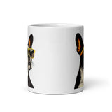 Too Cool Boston Terrier Dog White Glossy Mug .