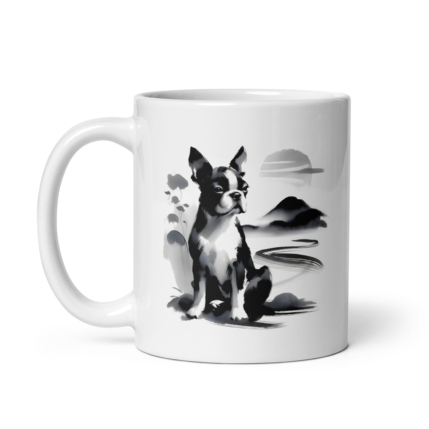 Japanese-Inspired Ink Wash Painting Mug