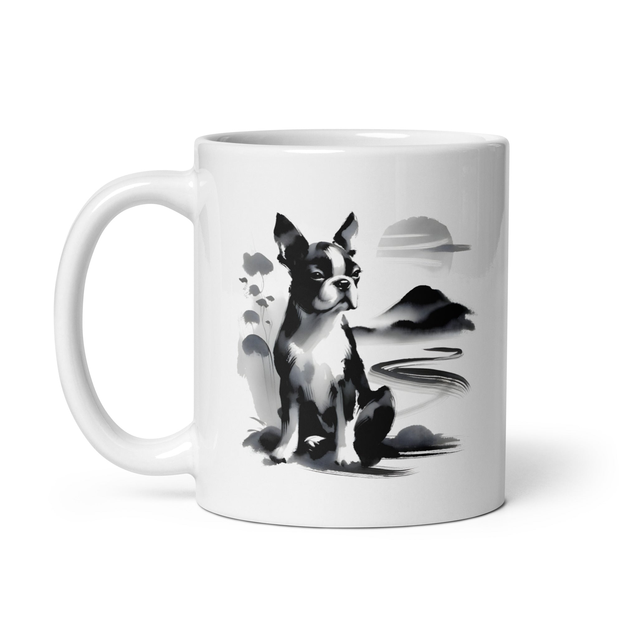 Japanese-Inspired Ink Wash Painting Mug
