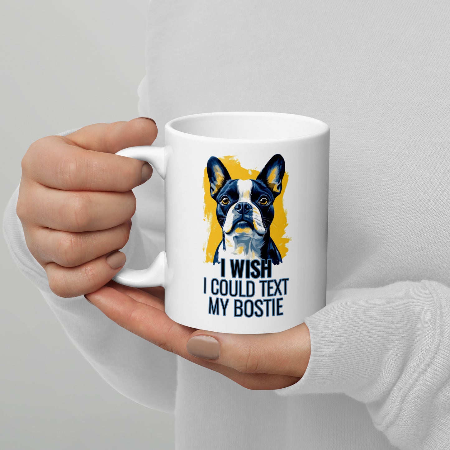 I Wish I Could Text My Bostie Mug