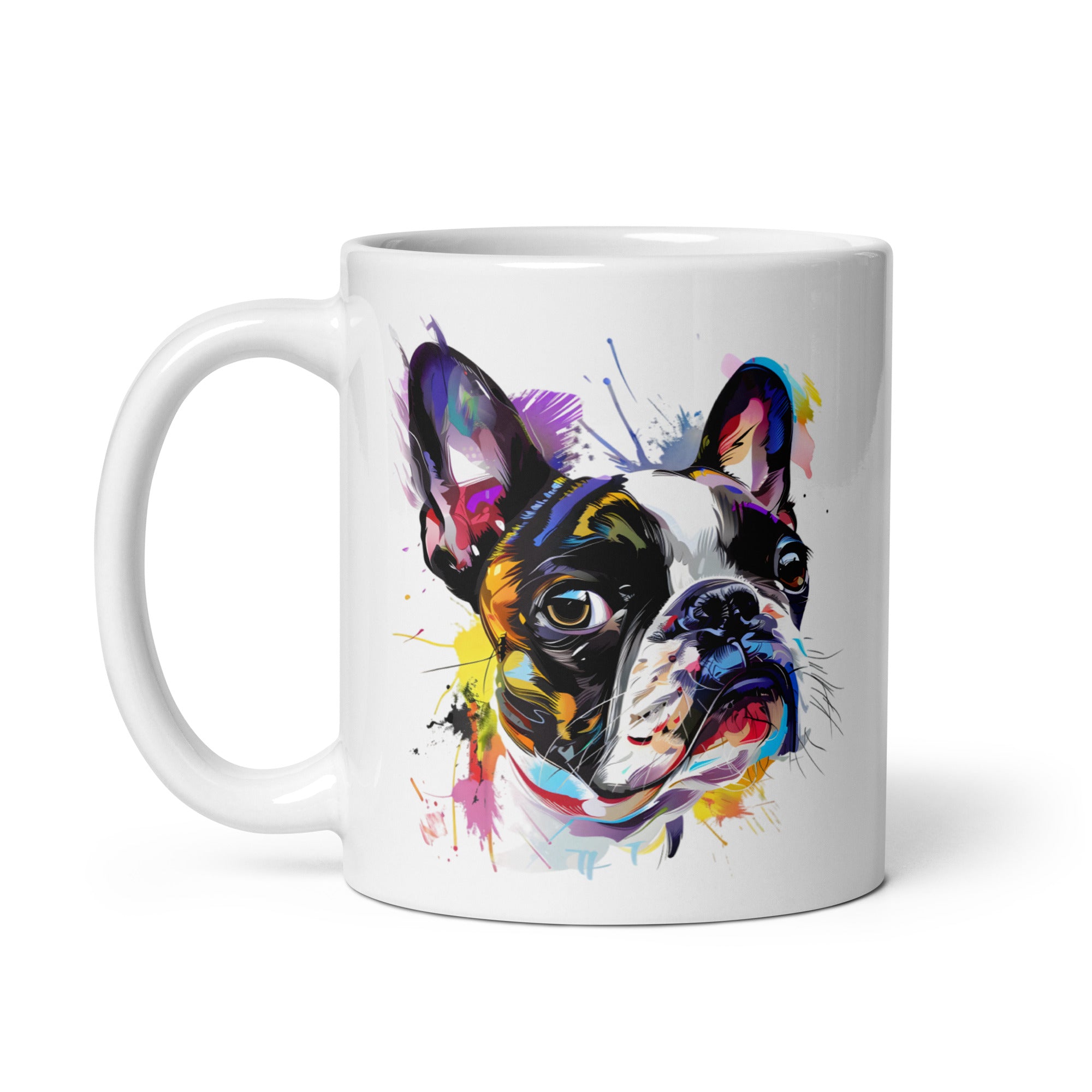 Color Splash Boston Terrier Art Mug .
