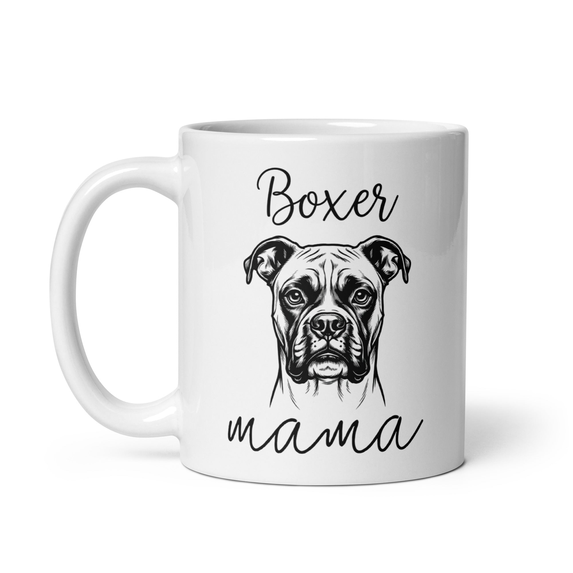 Boxer Mama Mode White Glossy Mug .