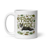 Frog Mode Boston Terrier Dog White Glossy Mug .